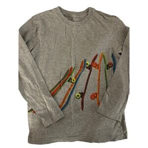 EUC Jumping Beans Gray Long Sleeve Tee with Colorful Skateboards